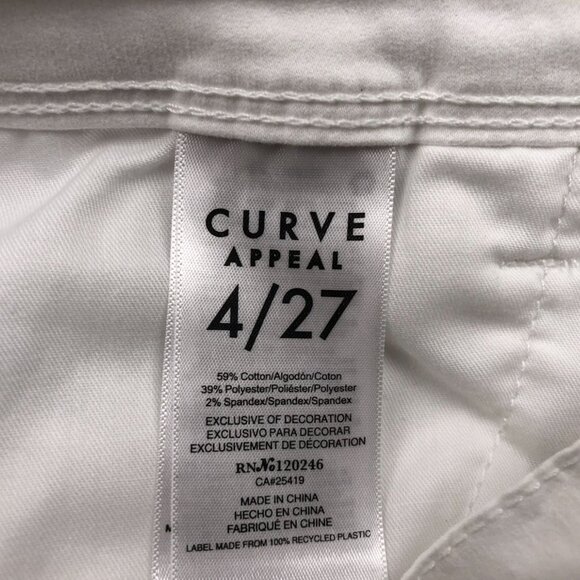 Curve Appeal Womens Pants Size 4/27Wide Leg White Ankle Casual Classic Cropped - Picture 4 of 14